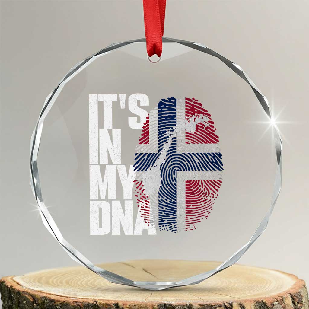 It's in My DNA Crystal Glass Ornament Norwegian Norway Map Flag Pride TS14 Transparent Glass 3'' Circle Print Your Wear