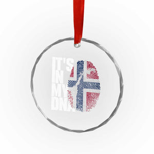 It's in My DNA Crystal Glass Ornament Norwegian Norway Map Flag Pride