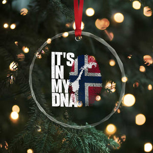 It's in My DNA Crystal Glass Ornament Norwegian Norway Map Flag Pride