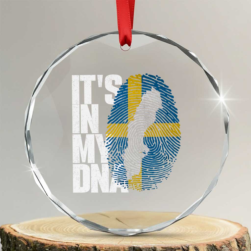 It's in My DNA Crystal Glass Ornament Sweden Sverige Swedish Map Flag TS14 Transparent Glass 3'' Circle Print Your Wear