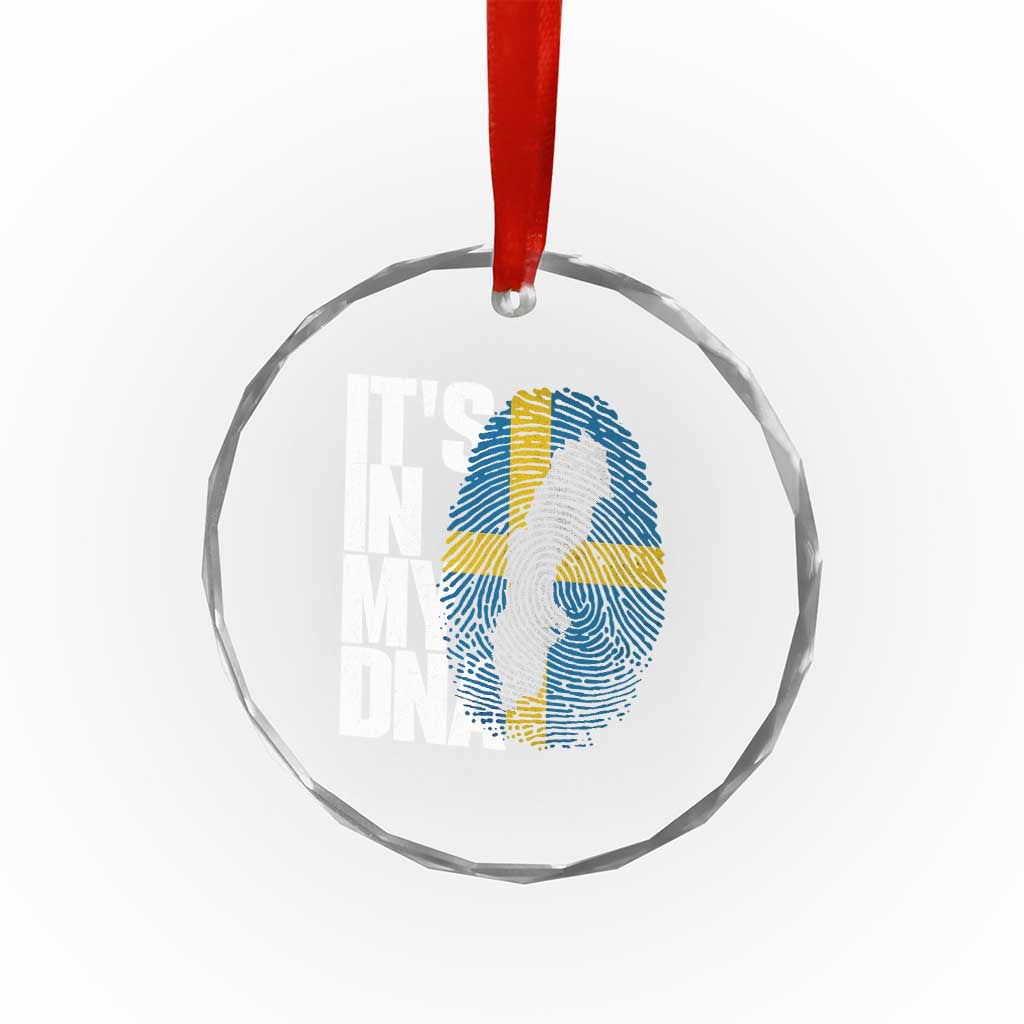 It's in My DNA Crystal Glass Ornament Sweden Sverige Swedish Map Flag