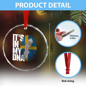 It's in My DNA Crystal Glass Ornament Sweden Sverige Swedish Map Flag