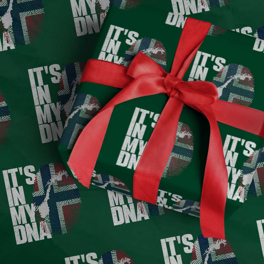 It's in My DNA Wrapping Paper Roll Norwegian Norway Map Flag Pride