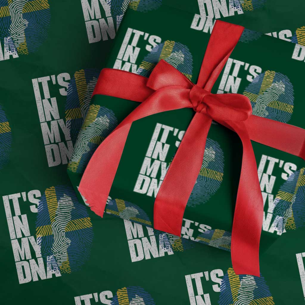 It's in My DNA Wrapping Paper Roll Sweden Sverige Swedish Map Flag