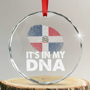 It's in My DNA Dominican Flag Crystal Glass Ornament TS10 Transparent Glass 3'' Circle Print Your Wear