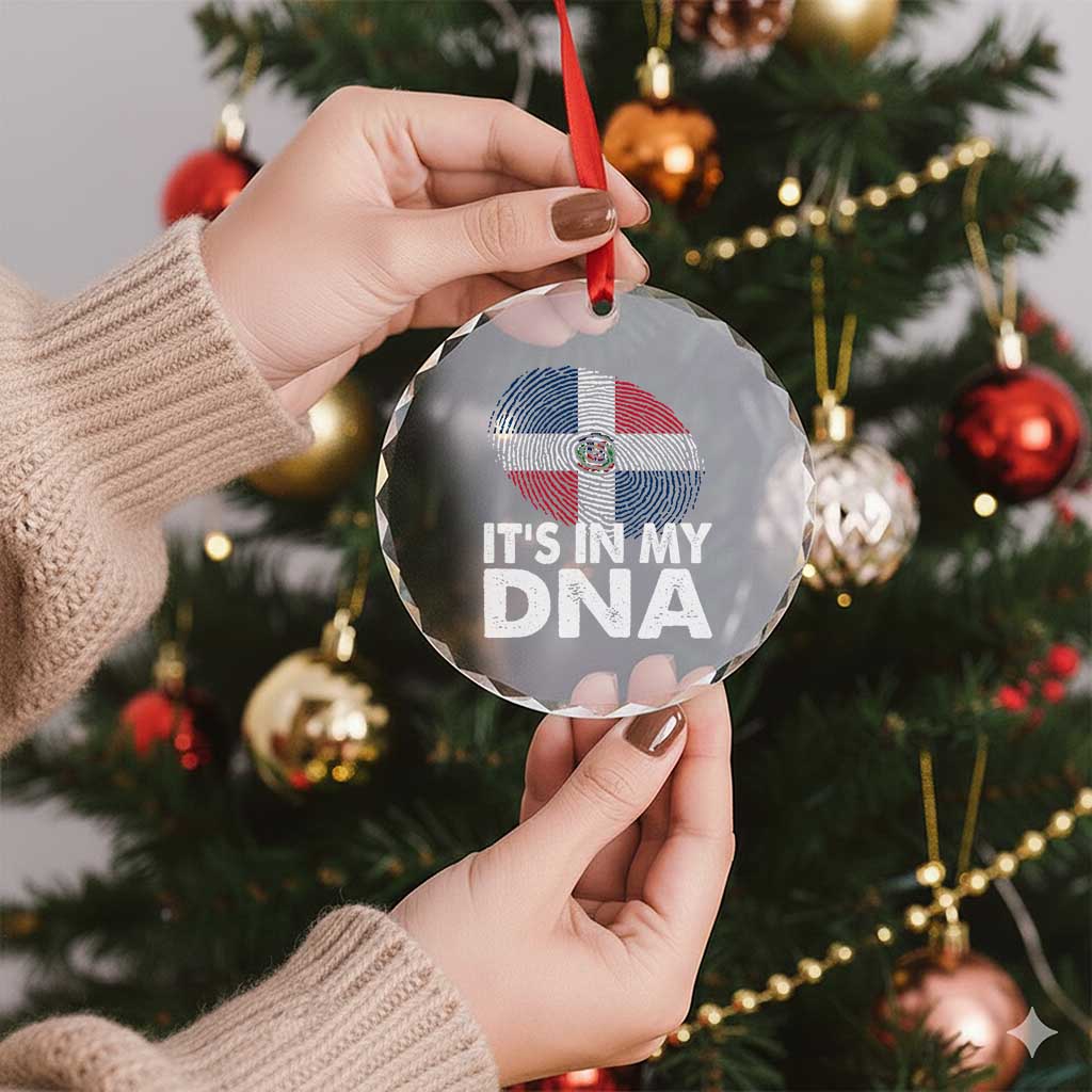 It's in My DNA Dominican Flag Crystal Glass Ornament TS10 Print Your Wear