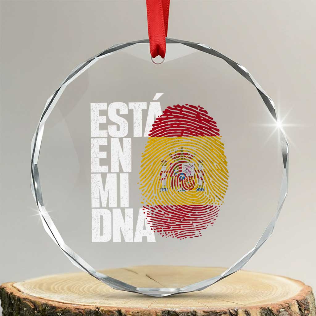 It's in My DNA Espana Spain Spanish Flag Pride Crystal Glass Ornament TS14 Transparent Glass 3'' Circle Print Your Wear