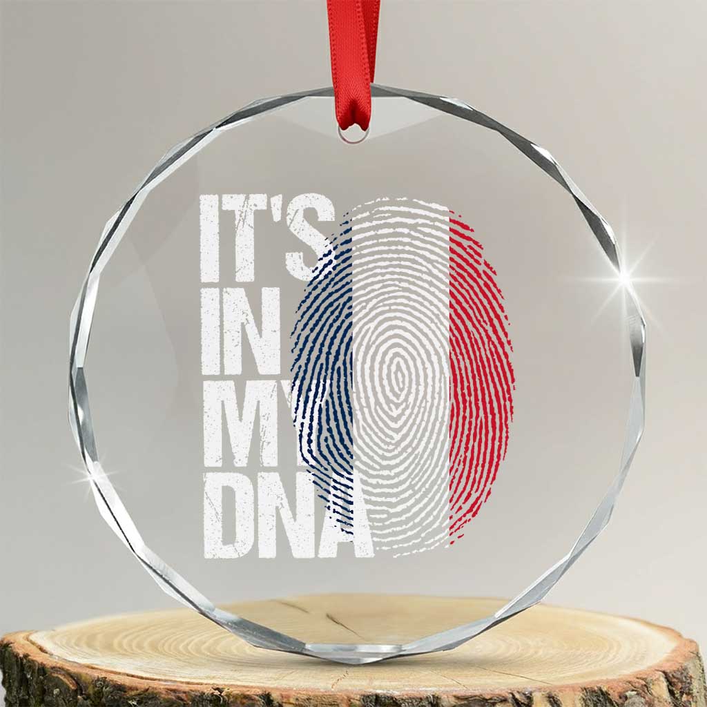 It's in My DNA France French Flag Crystal Glass Ornament TS14 Transparent Glass 3'' Circle Print Your Wear