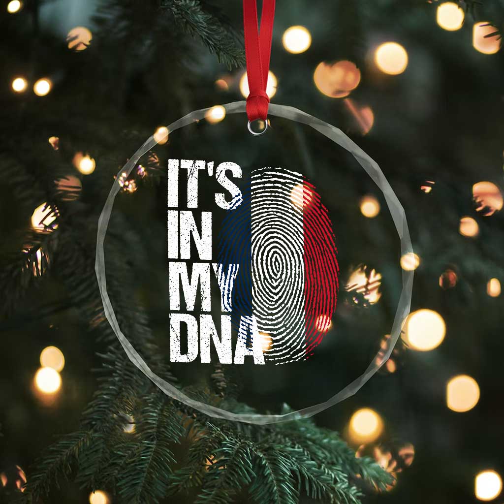 It's in My DNA France French Flag Crystal Glass Ornament TS14 Print Your Wear