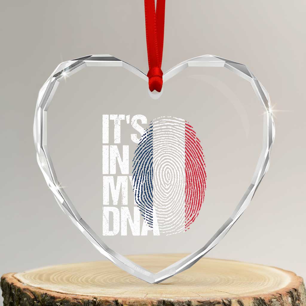 It's in My DNA France French Flag Heart Crystal Glass Ornament TS14 Transparent Glass 3'' Heart Print Your Wear