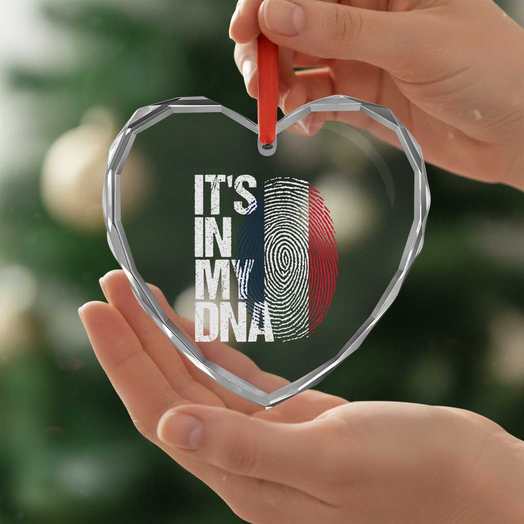 It's in My DNA France French Flag Heart Crystal Glass Ornament TS14 Print Your Wear