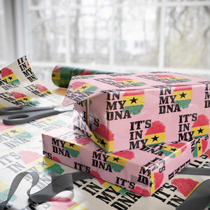 Its In My DNA Ghana Wrapping Paper Roll Fingerprint Flag Proud Ghanaian Heritage Ghanese Roots