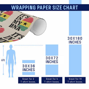 Its In My DNA Ghana Wrapping Paper Roll Fingerprint Flag Proud Ghanaian Heritage Ghanese Roots