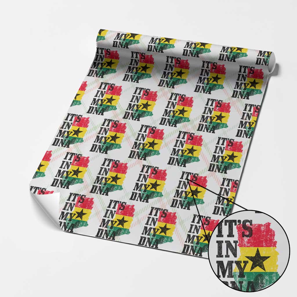 Its In My DNA Ghana Wrapping Paper Roll Proud Ghanaian Heritage Ghanese Roots Vintage Ghana Map Flag
