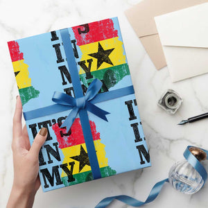 Its In My DNA Ghana Wrapping Paper Roll Proud Ghanaian Heritage Ghanese Roots Vintage Ghana Map Flag
