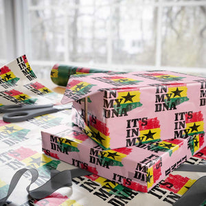 Its In My DNA Ghana Wrapping Paper Roll Proud Ghanaian Heritage Ghanese Roots Vintage Ghana Map Flag