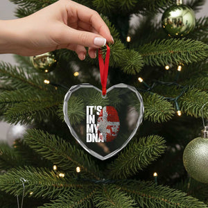 It's in My DNA Heart Crystal Glass Ornament Denmark Map Flag Danish Gift