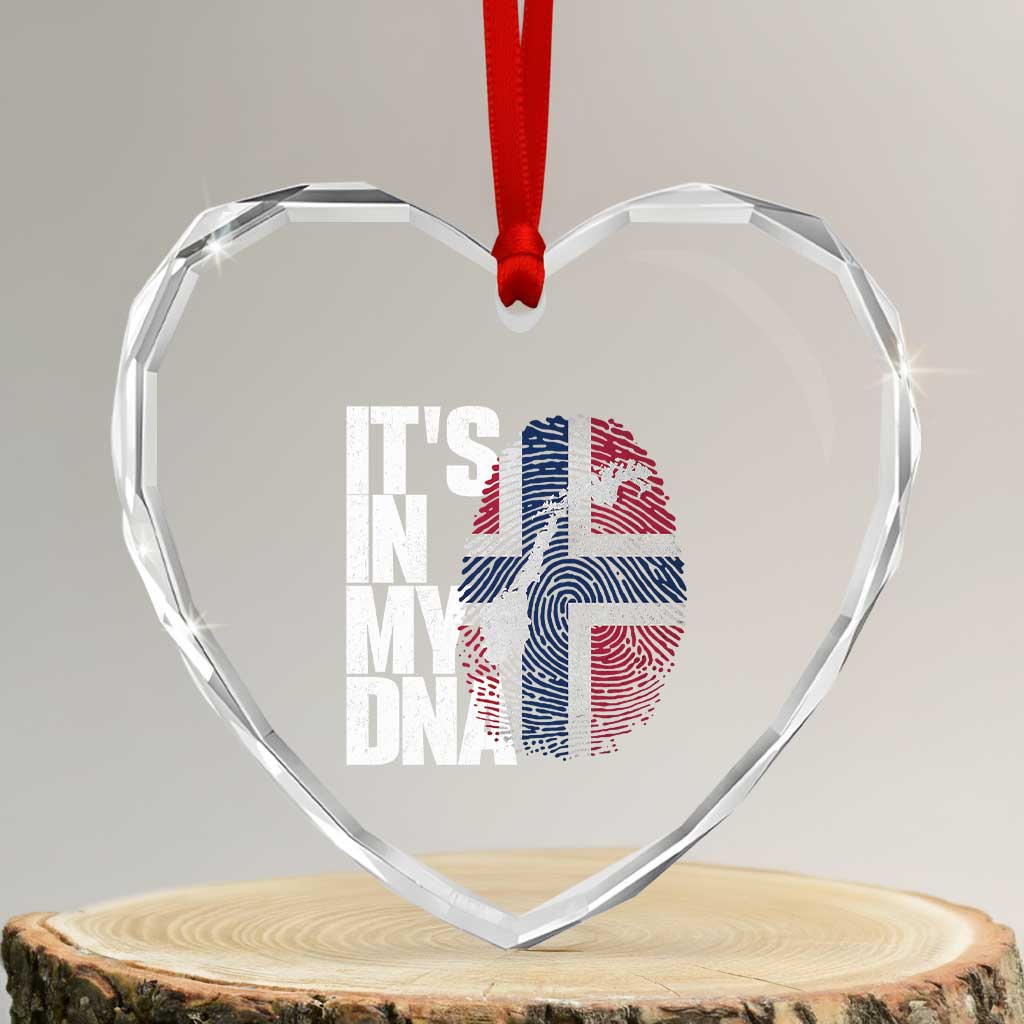 It's in My DNA Heart Crystal Glass Ornament Norwegian Norway Map Flag Pride TS14 Transparent Glass 3'' Heart Print Your Wear
