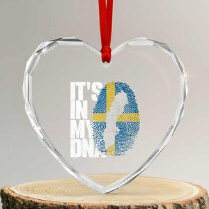 It's in My DNA Heart Crystal Glass Ornament Sweden Sverige Swedish Map Flag