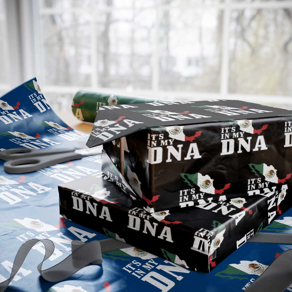 It's in My DNA Mexican Proud Hispanic Gift Mexico Flag Wrapping Paper Roll TS14 Black Print Your Wear
