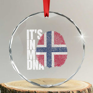 It's in My DNA Norway Norwegian Flag Pride Crystal Glass Ornament TS14 Transparent Glass 3'' Circle Print Your Wear