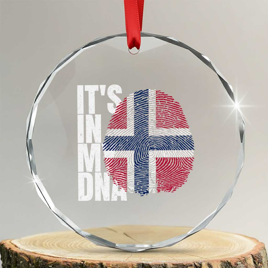 It's in My DNA Norway Norwegian Flag Pride Crystal Glass Ornament TS14 Transparent Glass 3'' Circle Print Your Wear