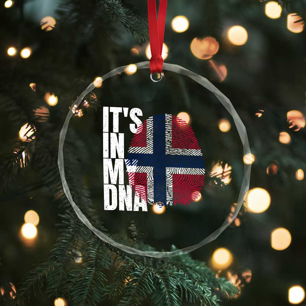 It's in My DNA Norway Norwegian Flag Pride Crystal Glass Ornament TS14 Print Your Wear