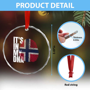It's in My DNA Norway Norwegian Flag Pride Crystal Glass Ornament TS14 Print Your Wear