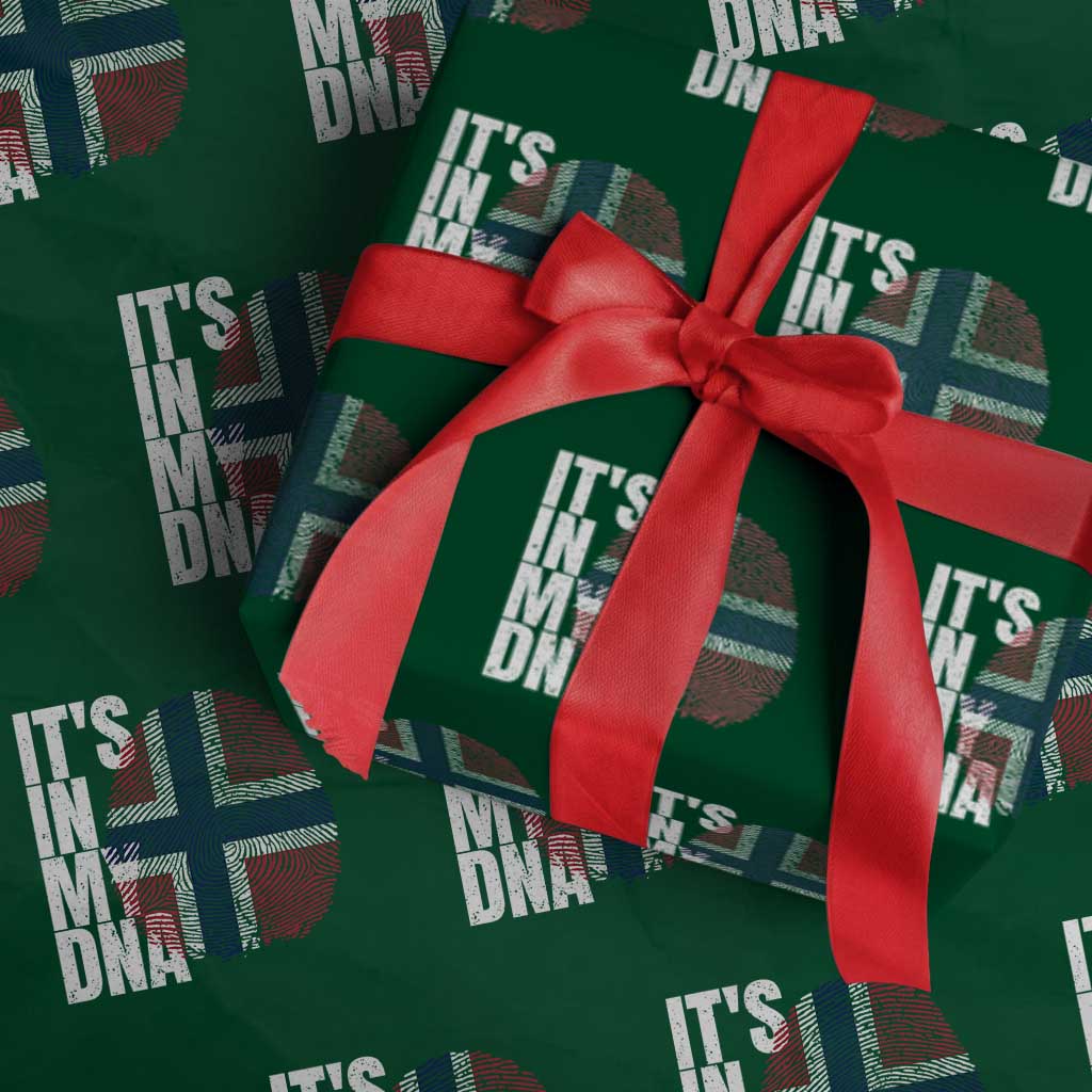 It's in My DNA Norway Norwegian Flag Pride Wrapping Paper Roll TS14 Green Print Your Wear