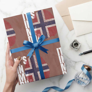 It's in My DNA Norway Norwegian Flag Pride Wrapping Paper Roll TS14 Mocha Print Your Wear