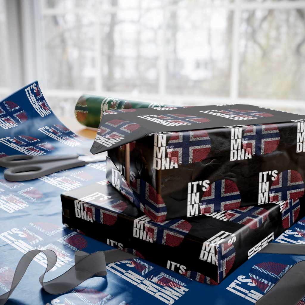 It's in My DNA Norway Norwegian Flag Pride Wrapping Paper Roll TS14 Black Print Your Wear