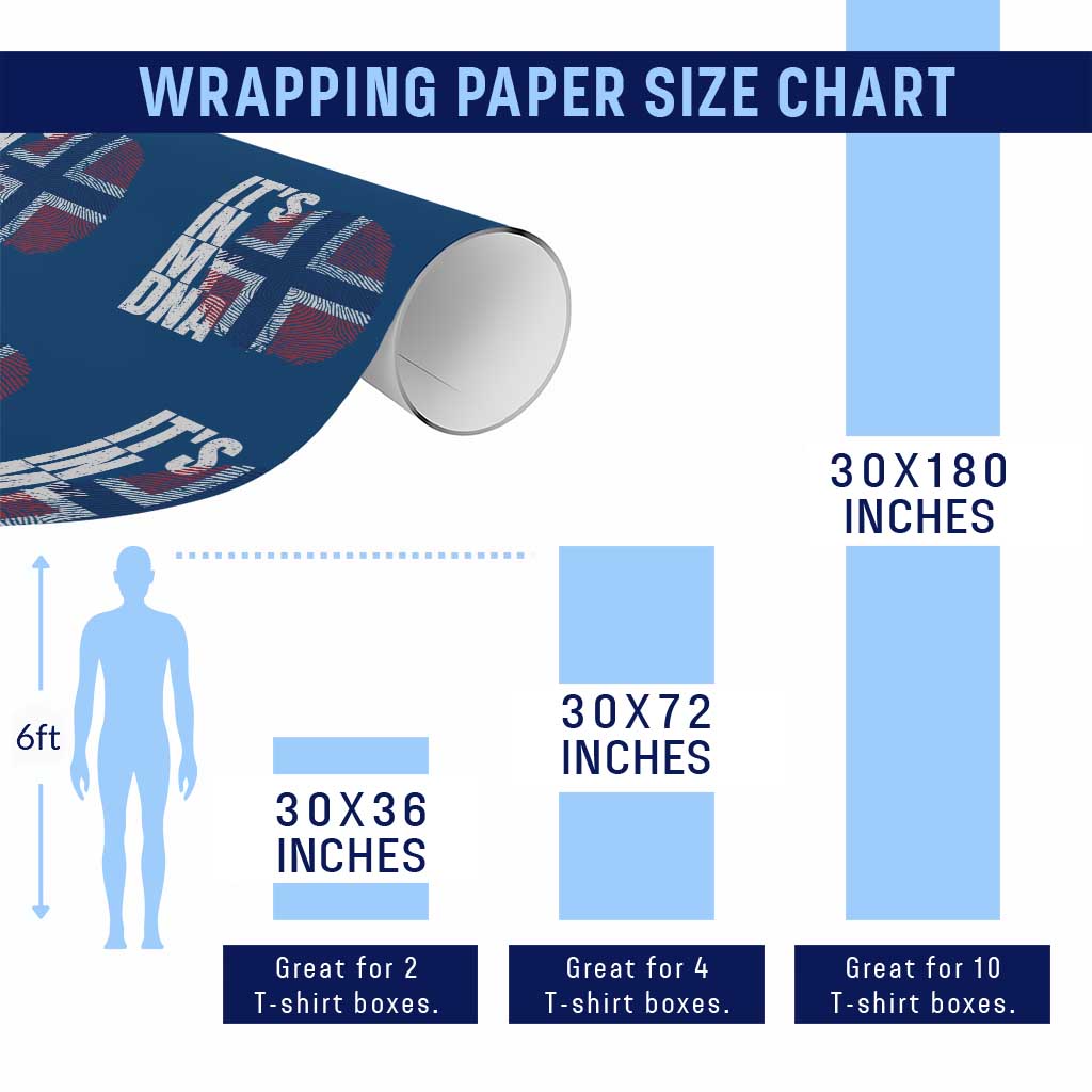 It's in My DNA Norway Norwegian Flag Pride Wrapping Paper Roll TS14 Print Your Wear