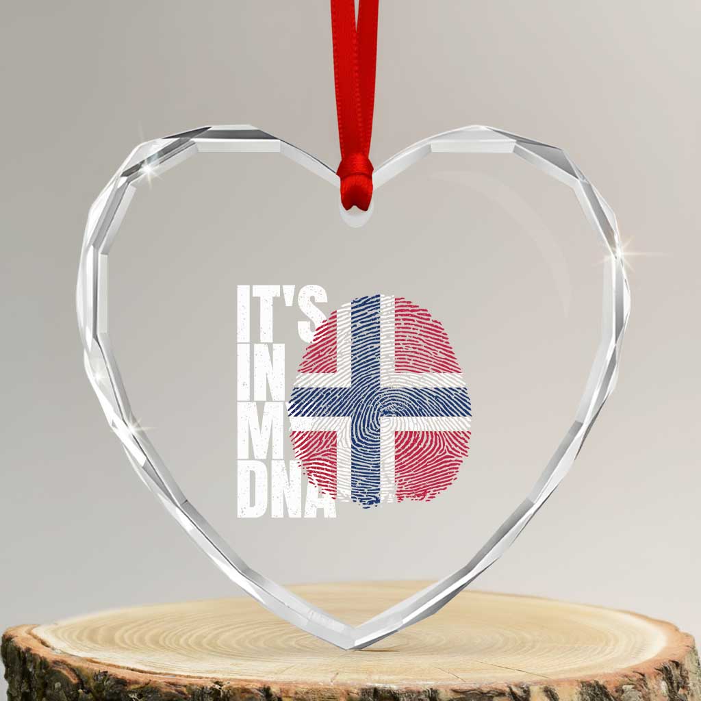 It's in My DNA Norway Norwegian Flag Pride Heart Crystal Glass Ornament TS14 Transparent Glass 3'' Heart Print Your Wear