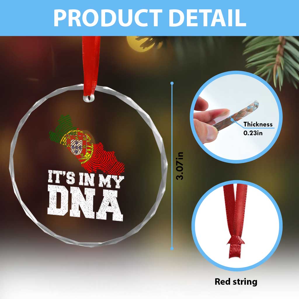 Its in My DNA Portugal Crystal Glass Ornament Portuguese Flag Portugal Boy Girl Gift TS10 Print Your Wear