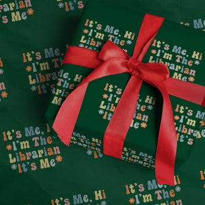 It's Me Hi I'm The Librarian Summer Reading Wrapping Paper Roll Funny Back to School TS14 Green Print Your Wear