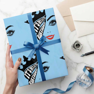 Its My 25th Birthday Wrapping Paper Roll Birthday Queen Crown Gift For Women