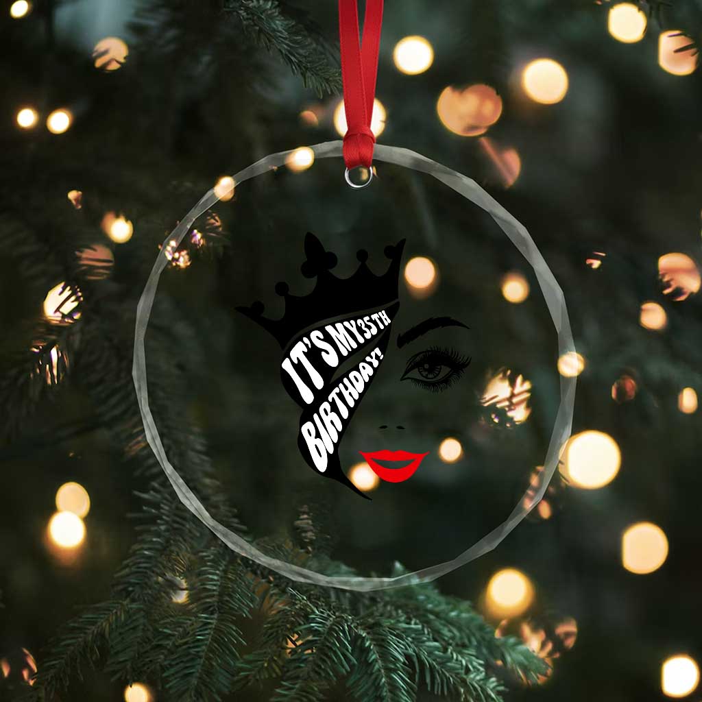 Its My 35th Birthday Crystal Glass Ornament Birthday Queen Crown Gift For Women