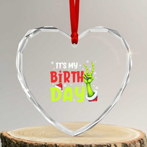 It's My Birthday Christmas Heart Crystal Glass Ornament Funny Bday Xmas TS10 Transparent Glass 3'' Heart Print Your Wear