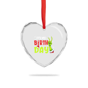 It's My Birthday Christmas Heart Crystal Glass Ornament Funny Bday Xmas TS10 Print Your Wear