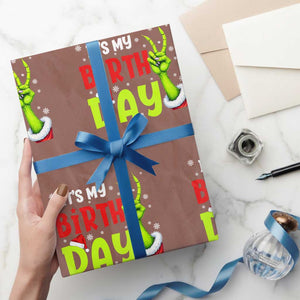 It's My Birthday Christmas Wrapping Paper Roll Funny Bday Xmas TS10 Mocha Print Your Wear