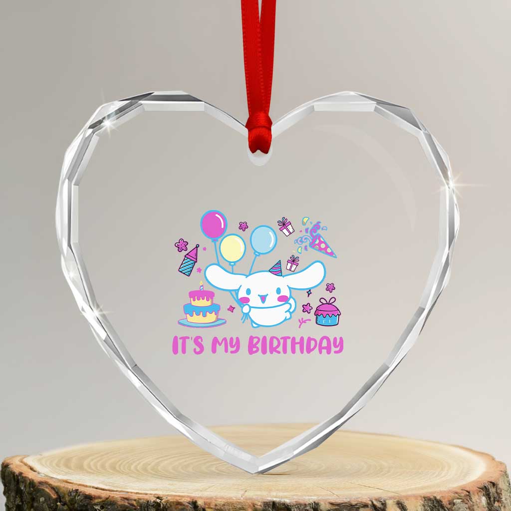 Its My Birthday Heart Crystal Glass Ornament Girl Party Funny Bday Family Party TS10 Transparent Glass 3'' Heart Print Your Wear