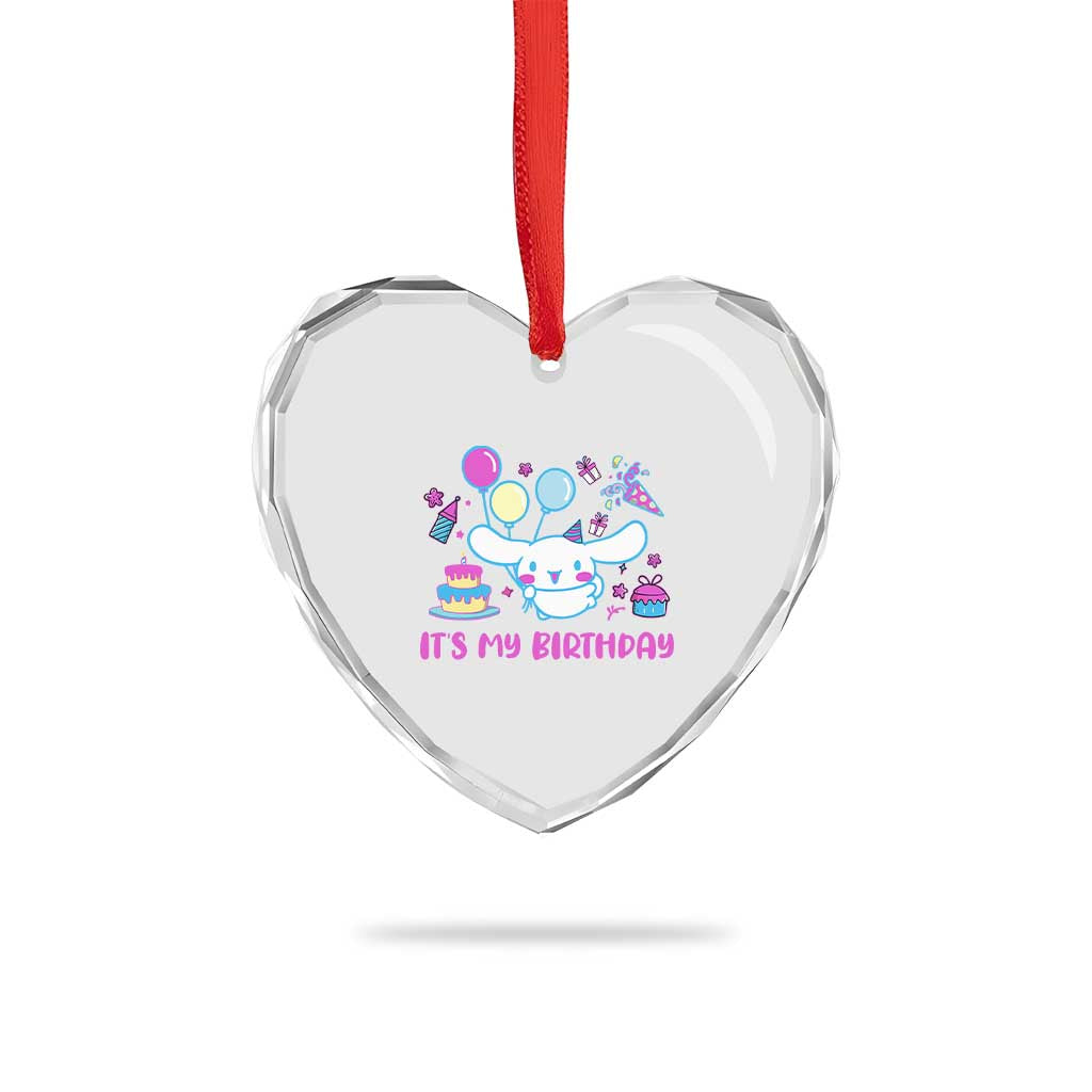 Its My Birthday Heart Crystal Glass Ornament Girl Party Funny Bday Family Party TS10 Print Your Wear