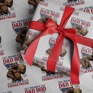 It's Not A Dad BOD It's A Father Figure Wrapping Paper Roll Dad Bear Drinking Beer 4th of July