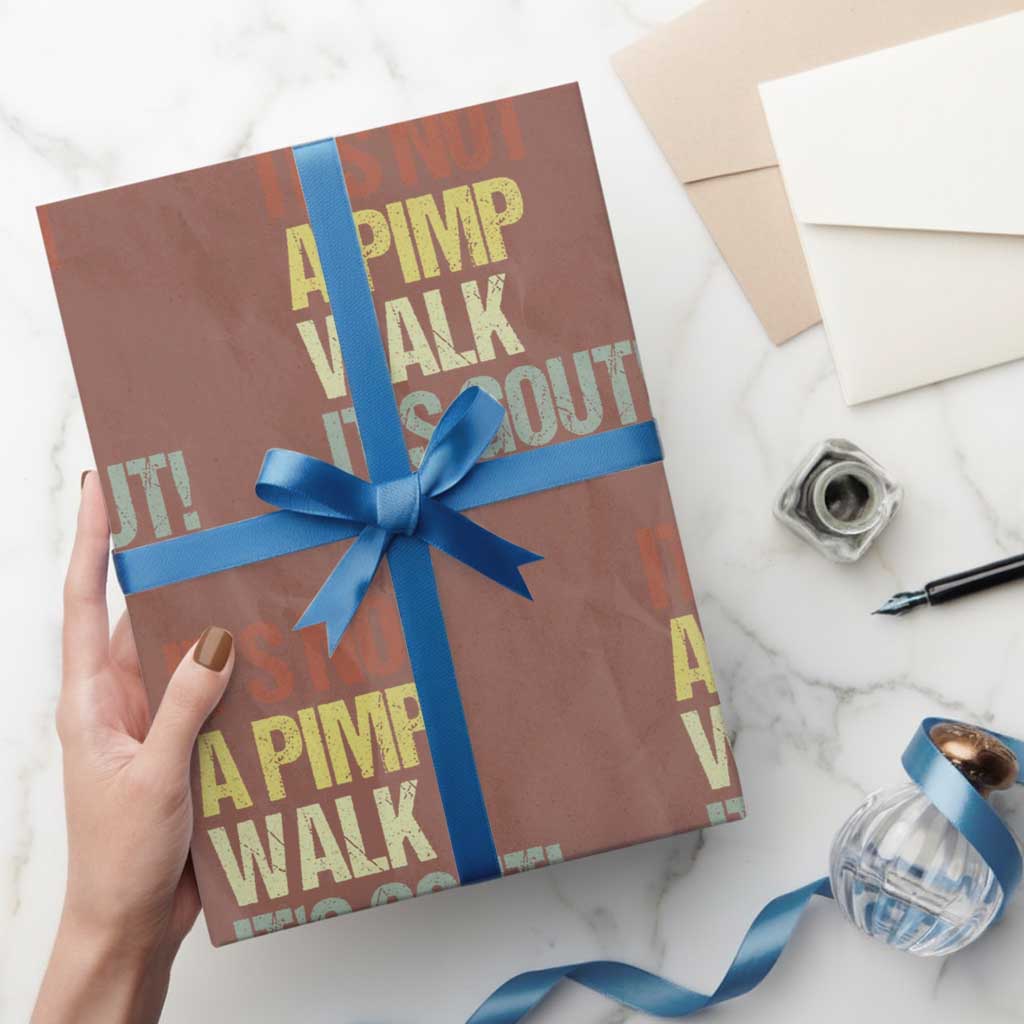 It's Not A Pimp Walk It's Gout Wrapping Paper Roll Funny Old Man Medical Humor TS14 Mocha Print Your Wear