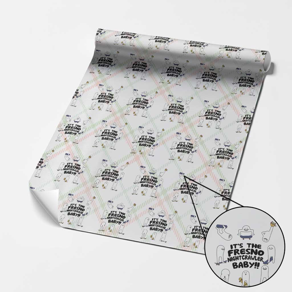 Its The Fresno Nightcrawler Baby Wrapping Paper Roll Funny Cryptid Skate Style Gift TS12 Christmas Plaid Print Your Wear