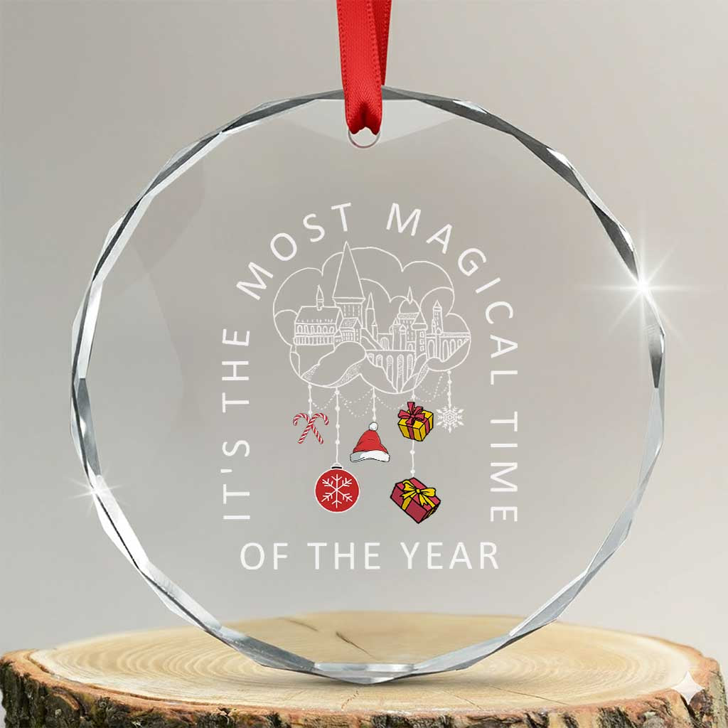 It's The Most Magical Time Of The Year Dream Castle Crystal Glass Ornament TS09 Transparent Glass 3'' Circle Print Your Wear