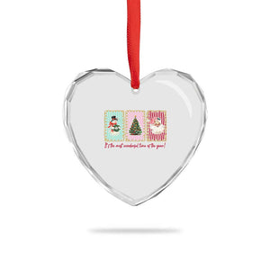 It's The Most Wonderful Time Of The Year Heart Crystal Glass Ornament Coquette Christmas TS11 Print Your Wear