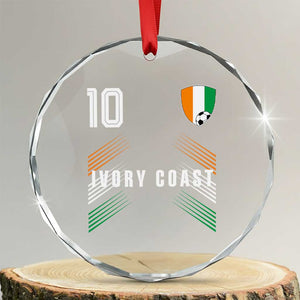 Ivory Coast Soccer Sports Graphic Number 10 Jersey Style Crystal Glass Ornament Proud Ivorian Cote d'Ivoire Football Fans Game Day Pride