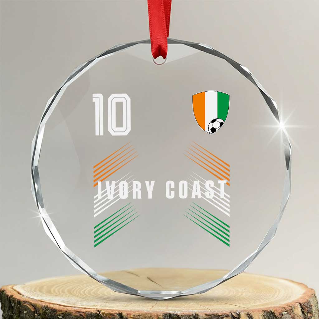 Ivory Coast Soccer Sports Graphic Number 10 Jersey Style Crystal Glass Ornament Proud Ivorian Cote d'Ivoire Football Fans Game Day Pride TS02 Transparent Glass 3'' Circle Print Your Wear