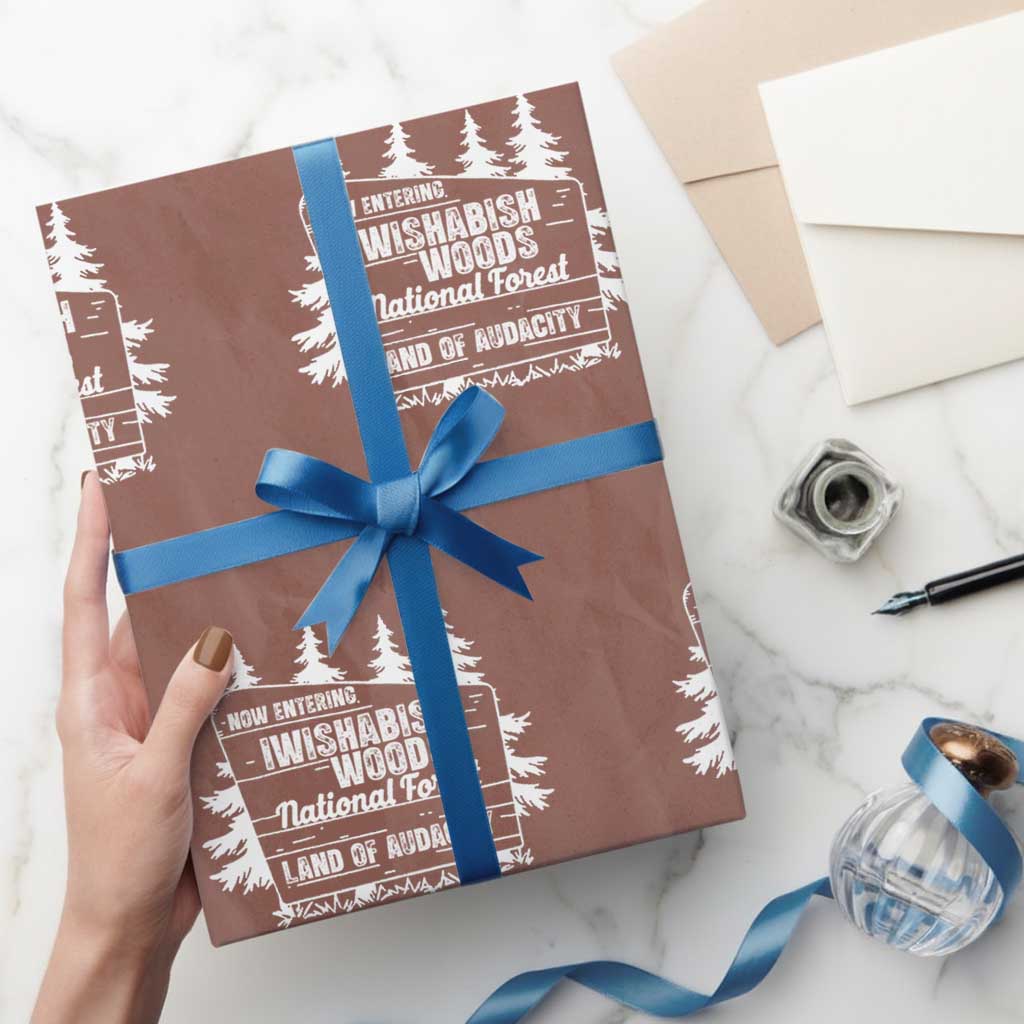 Iwishabish Woods National Forest Wrapping Paper Roll Funny Land of Audacity Meme Sassy Humor TS02 Mocha Print Your Wear